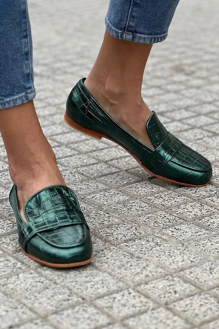 Giselle | Crocodile-Textured Loafer