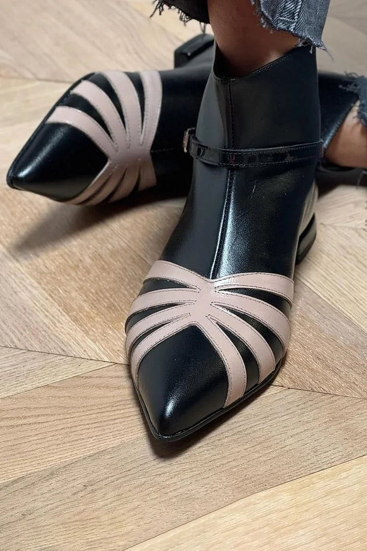 Gloria | Geometric Pointed-Toe Ankle Boot