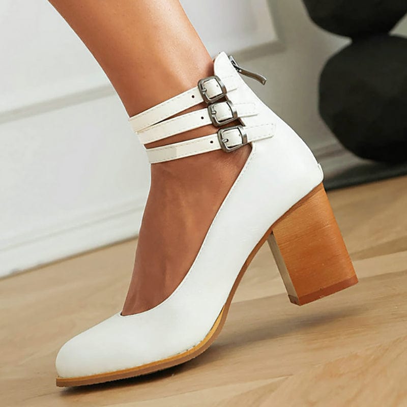 Ariana | Triple Buckle High Heels