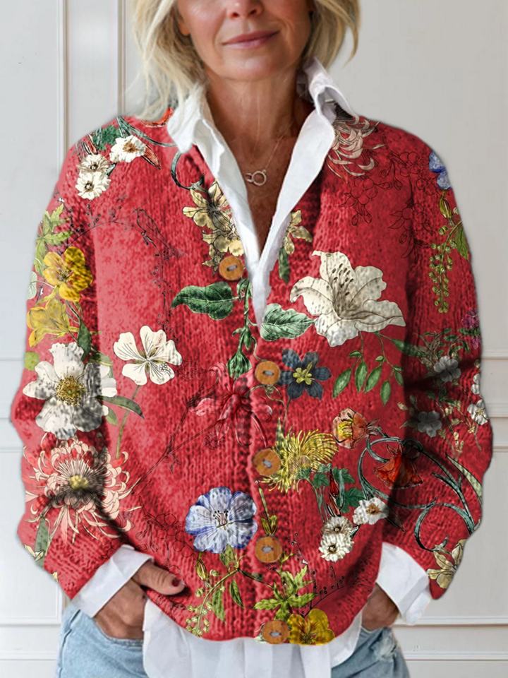 Syrah | Vintage Floral Cardigan Sweater