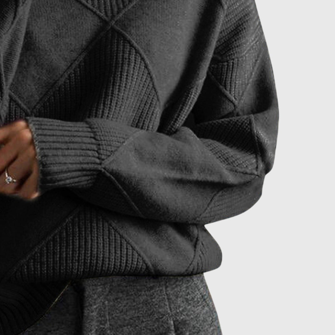 Addison | Modern Geometric Turtleneck Sweater