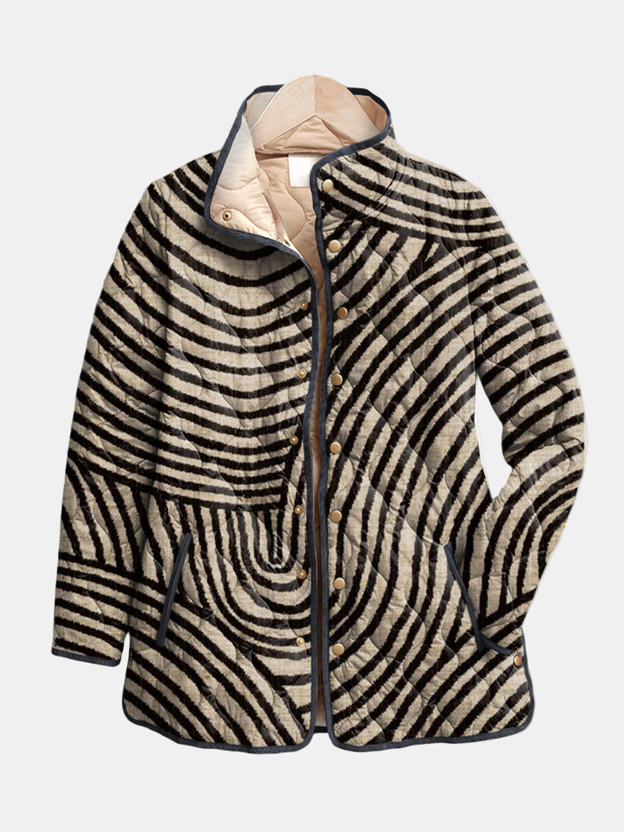 Inaya | Vintage-Inspired Hand-Drawn Circle Quilted Jacket
