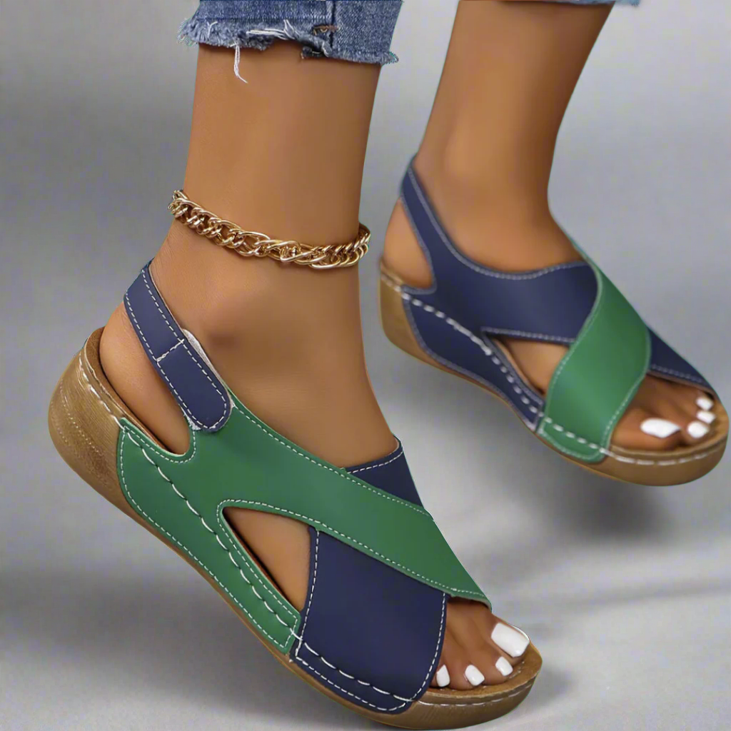 Remi | Color-Blocked Slingback Sandals