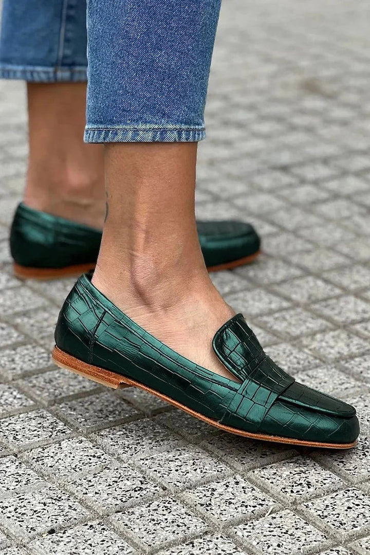 Giselle | Crocodile-Textured Loafer