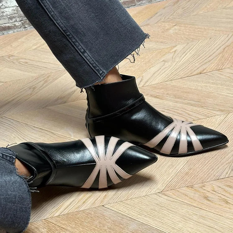 Gloria | Geometric Pointed-Toe Ankle Boot