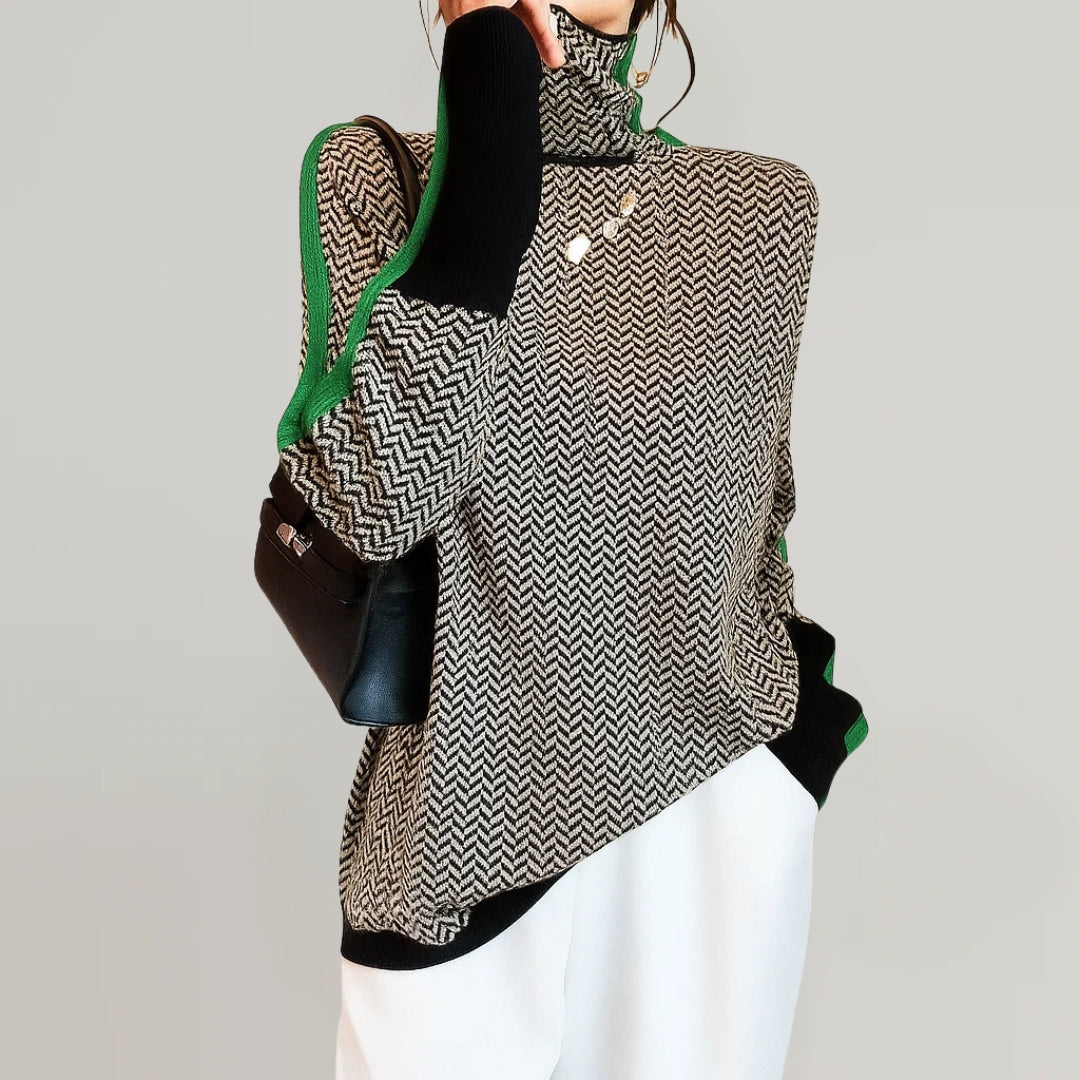 Martina | Cozy High Neck Knit Sweater