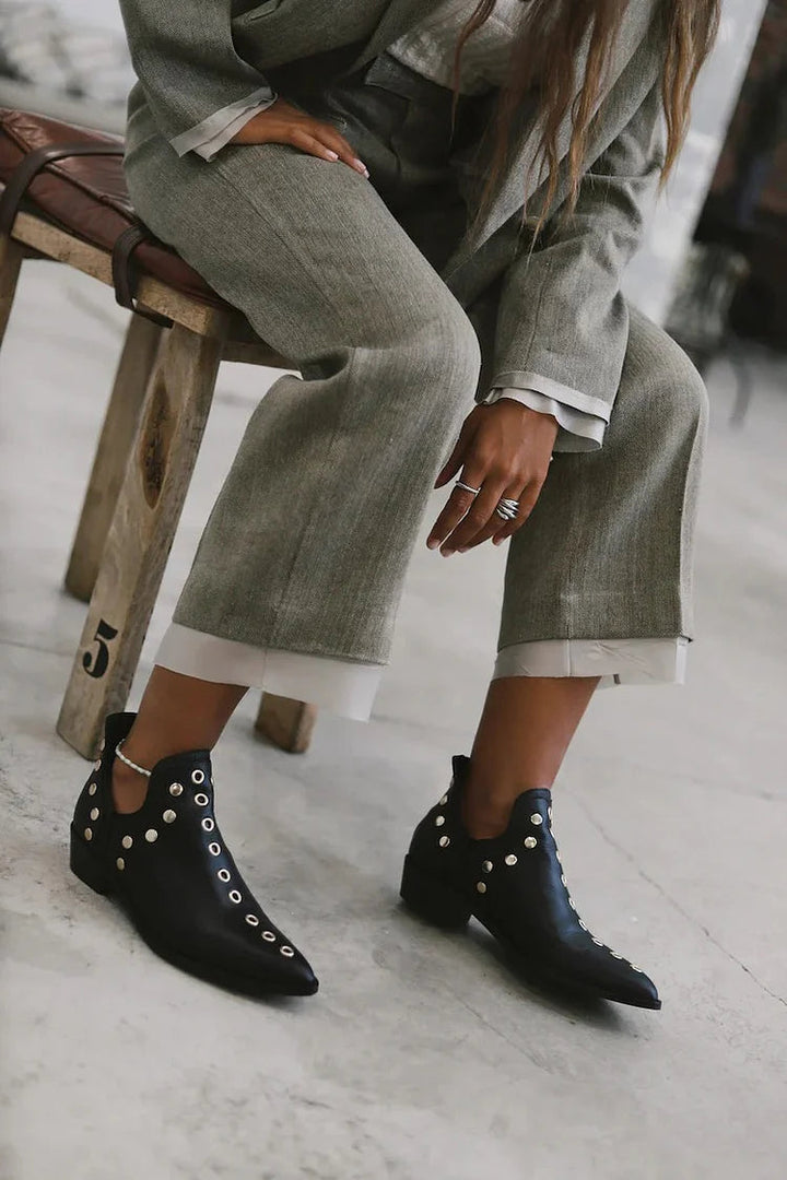 Brenda | Studded Pointed Toe Ankle Boot