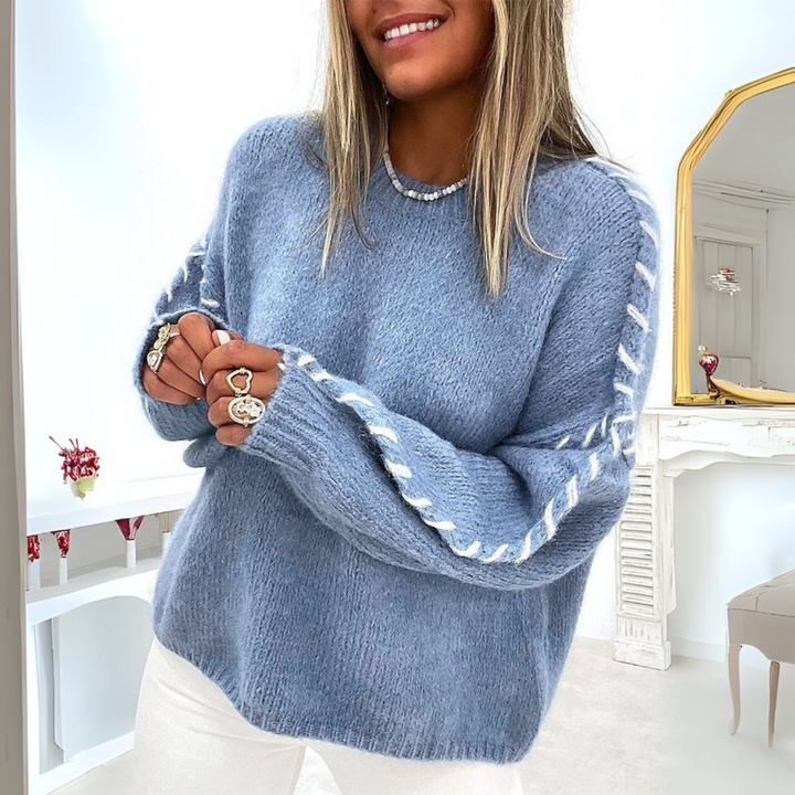 Johanna | Sweater with Decorative Stitch Details