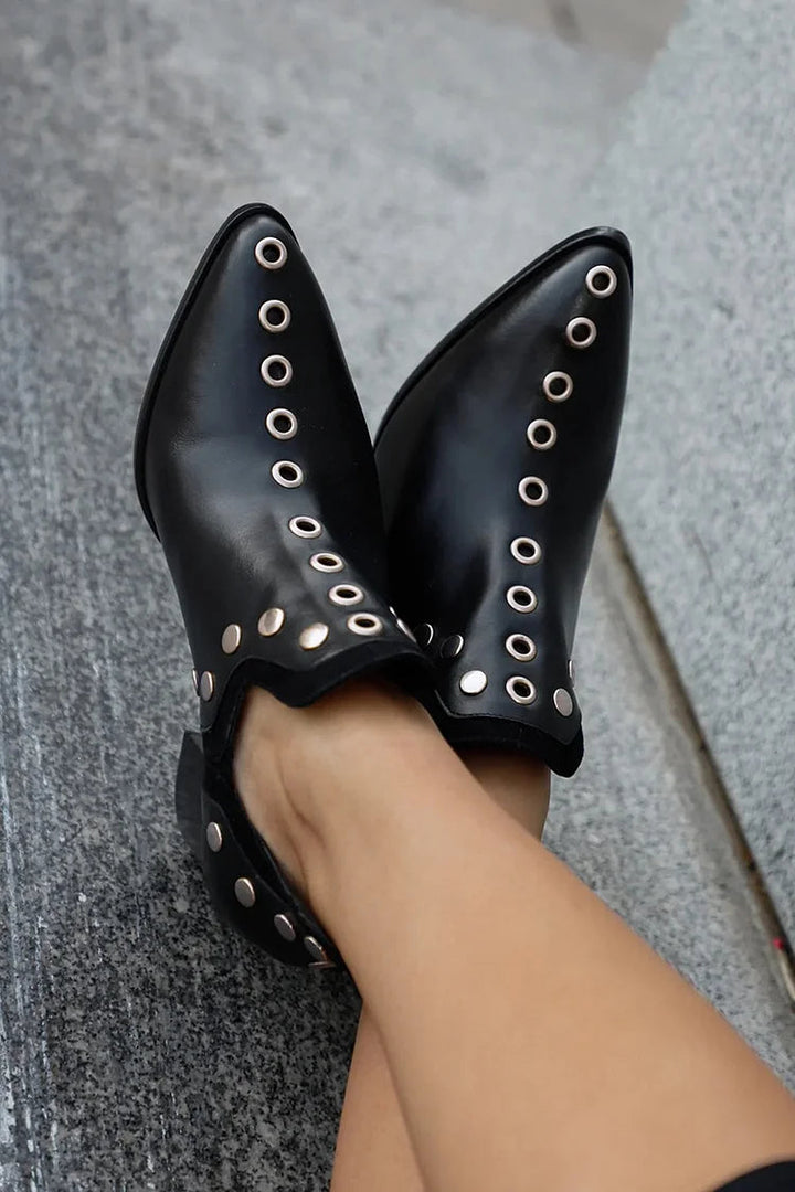 Giselle | Studded Ankle Boot Featuring a Wide Heel