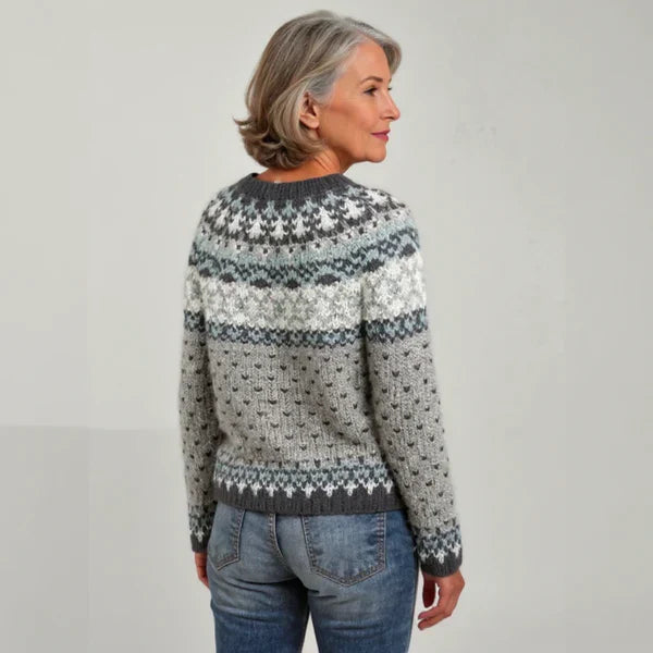 Sarah | Cozy Icelandic Crewneck Knit Sweater