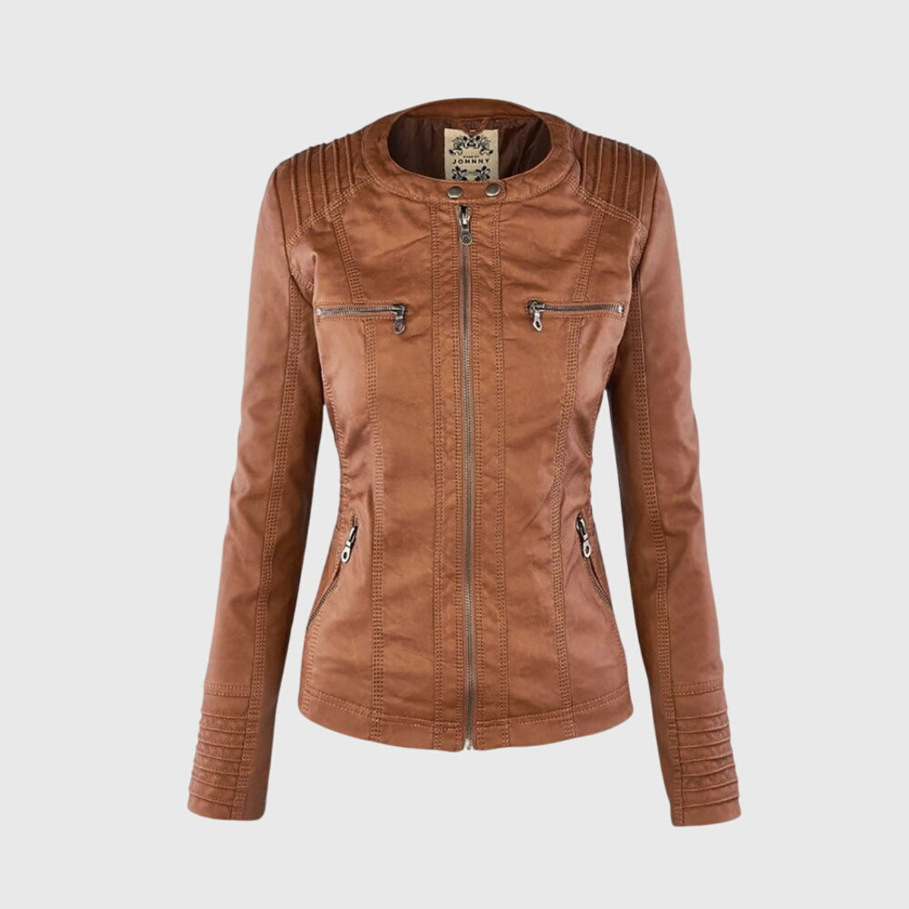 KAROLINE™ Distinctive Leather Jacket with Chic Style