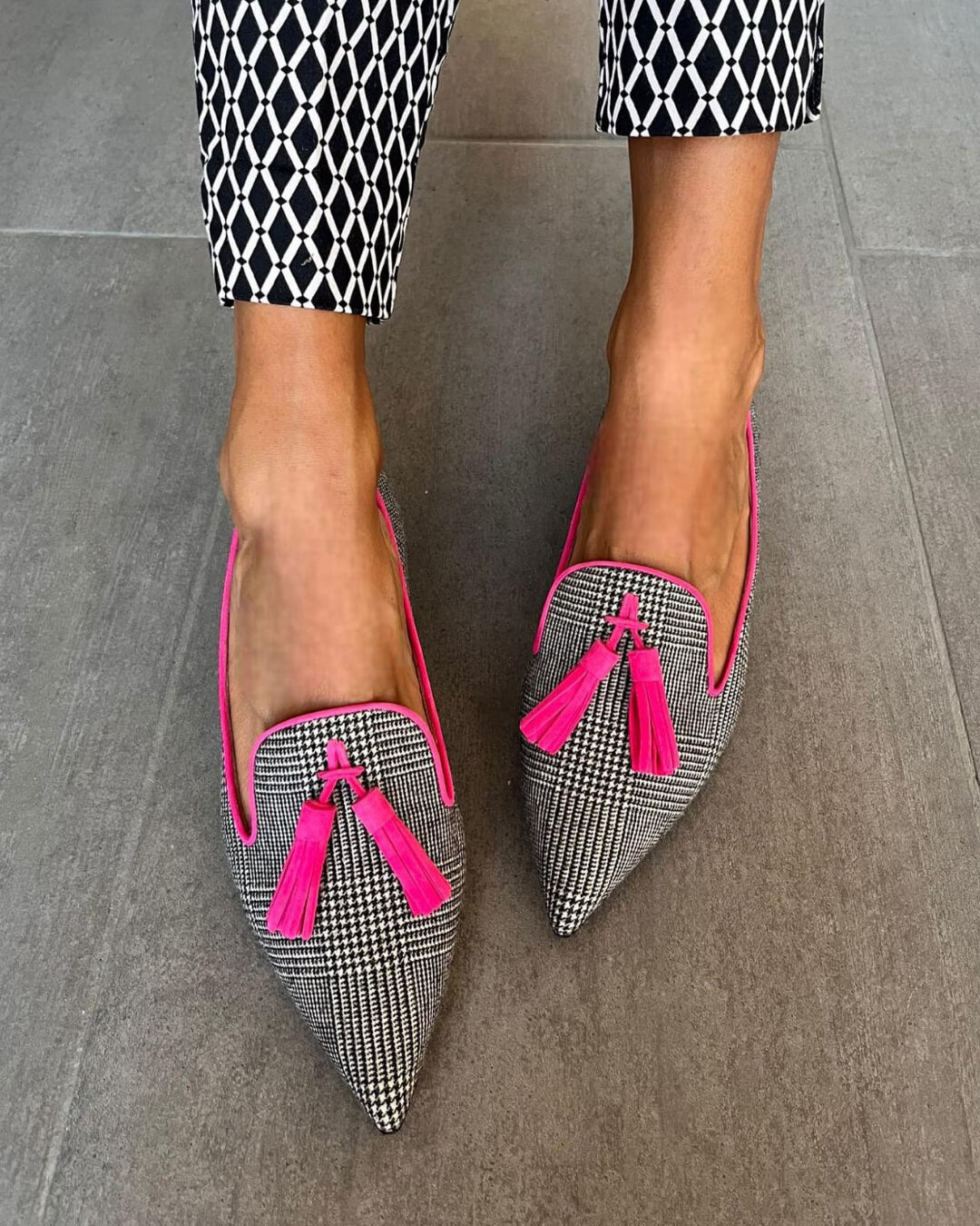 Zoe | Pointed Loafers with Vibrant Fringe Accents