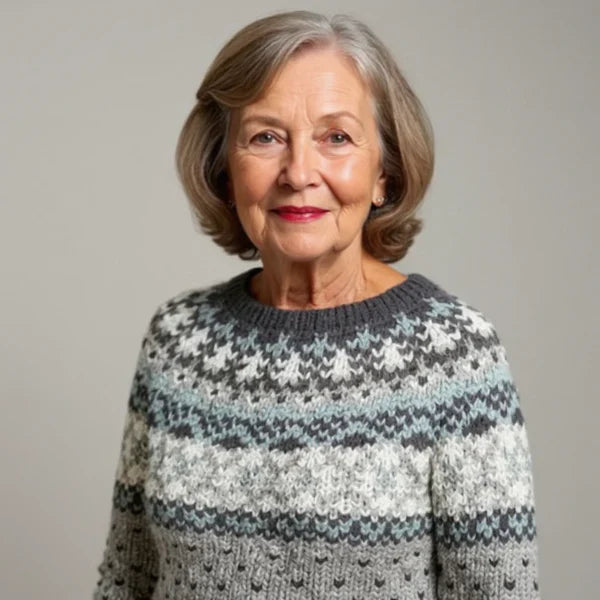 Sarah | Cozy Icelandic Crewneck Knit Sweater