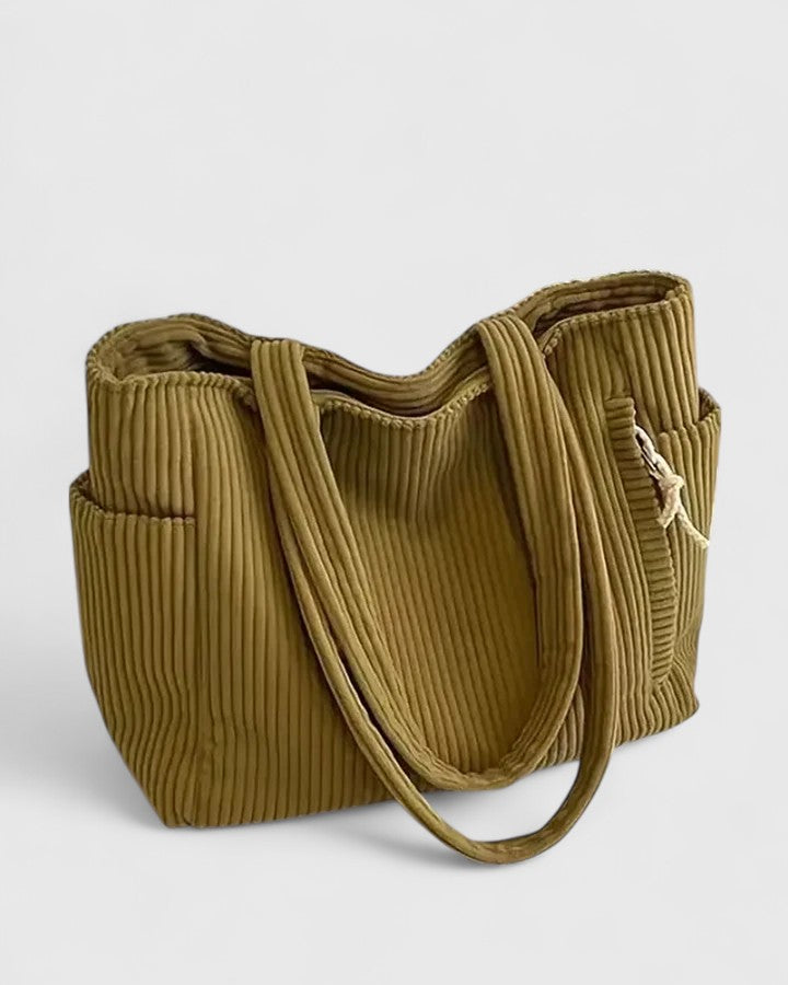 Annie | Elegant Ribbed Tote Bag with Chic Cord Accents