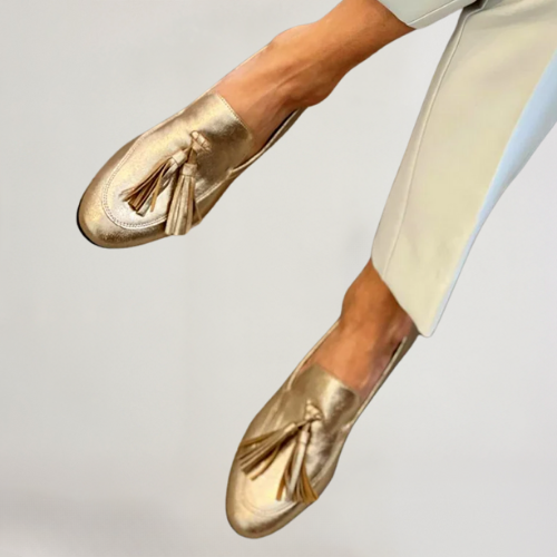 Marta | Classic loafers in golden metallic