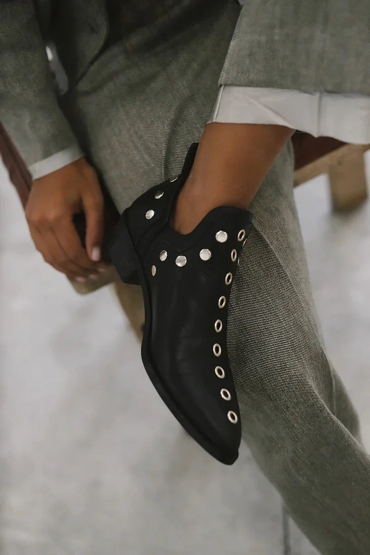 Brenda | Studded Pointed Toe Ankle Boot