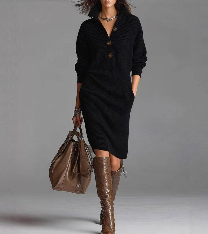 Zyrielle | Elegant Winter Dress with Buttons