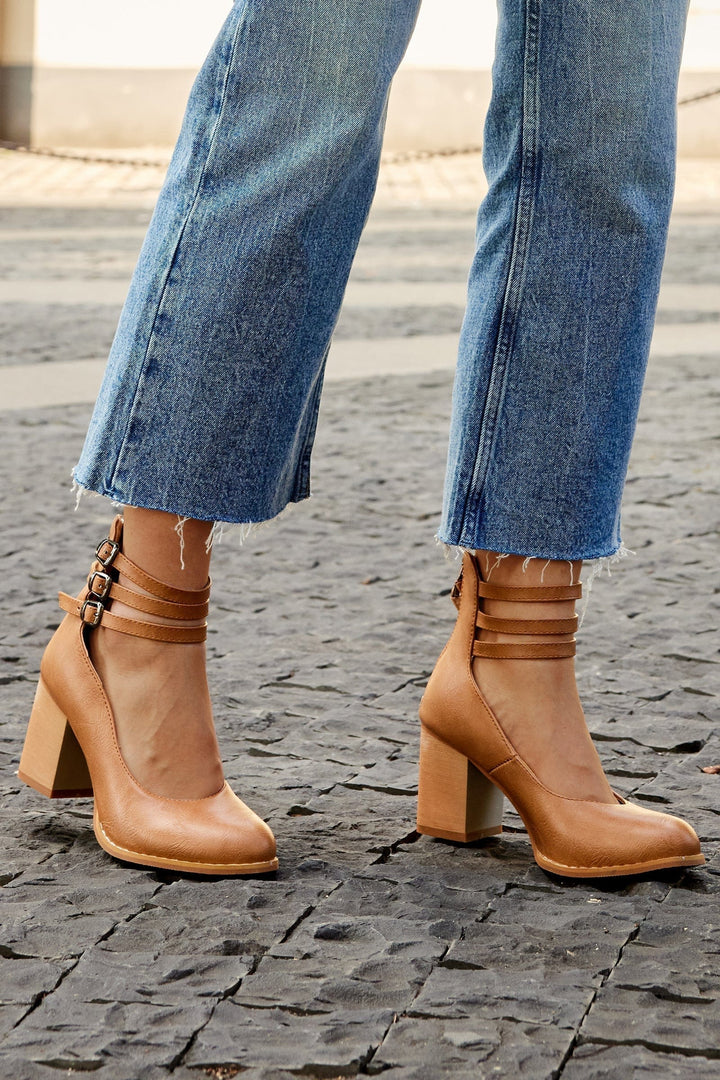 Ariana | Triple Buckle High Heels