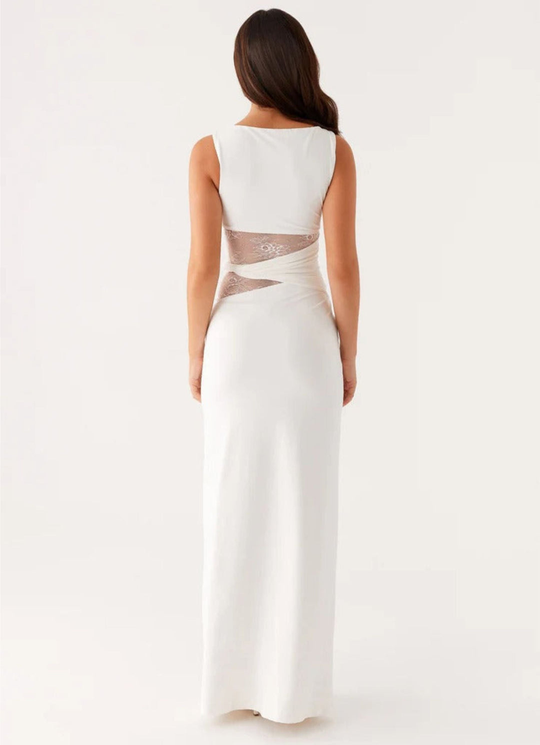 Leni - Fitted maxidress with discreet cuts and laces