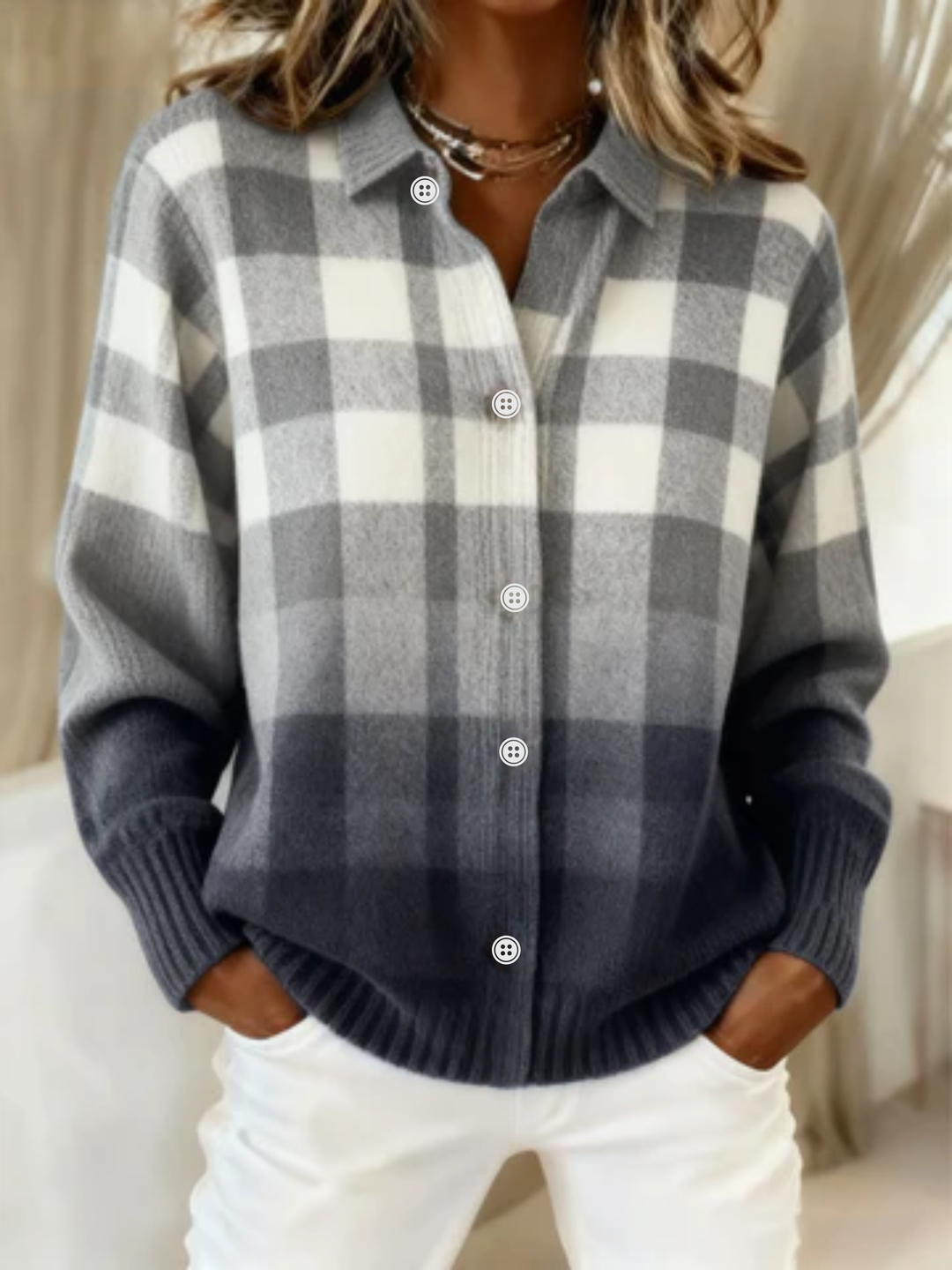 Mara™ – Plaid Hoodie Top
