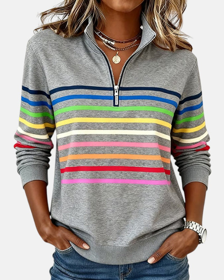 Vienna | Colorful Striped Zip-Up Hoodie