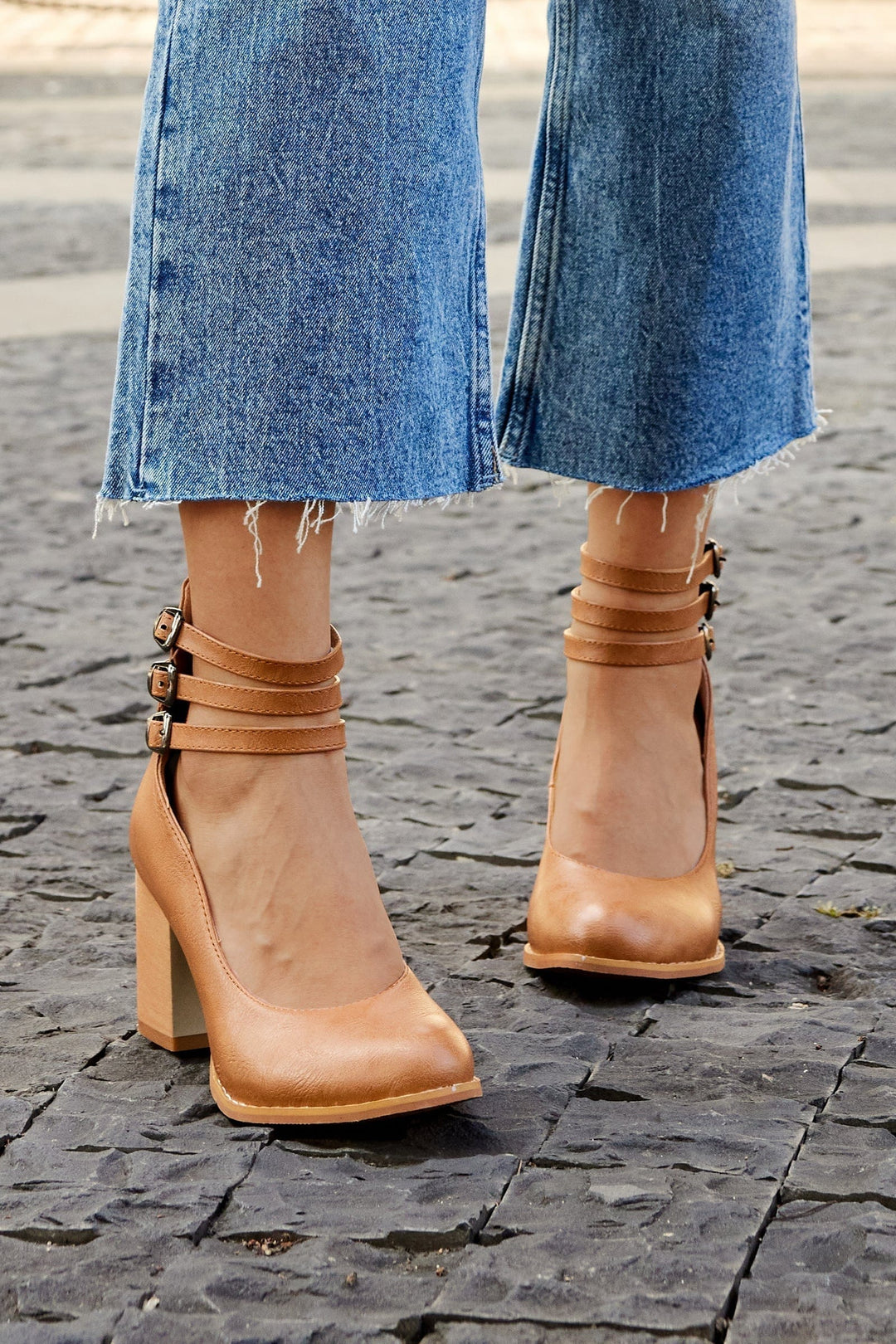 Ariana | Triple Buckle High Heels