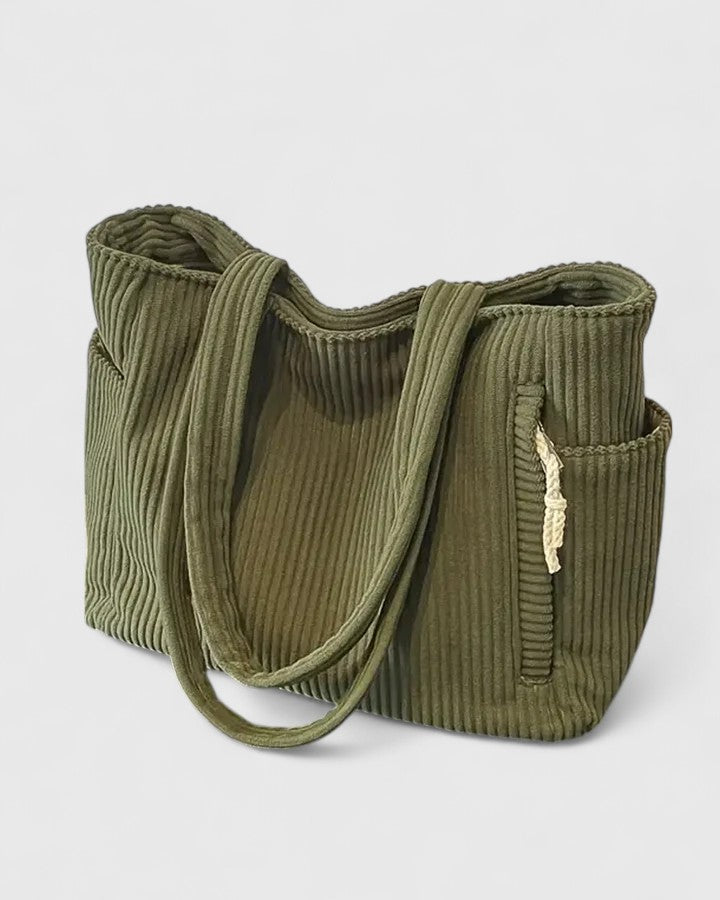 Annie | Elegant Ribbed Tote Bag with Chic Cord Accents