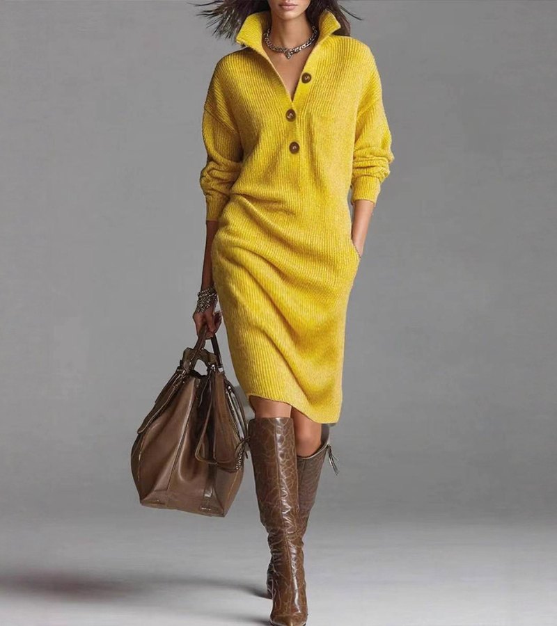 Zyrielle | Elegant Winter Dress with Buttons