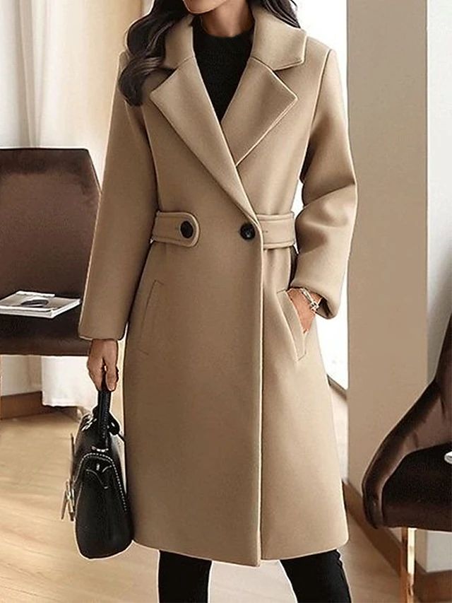 Tessa | Elegant Tailored Belted Silhouette Overcoat