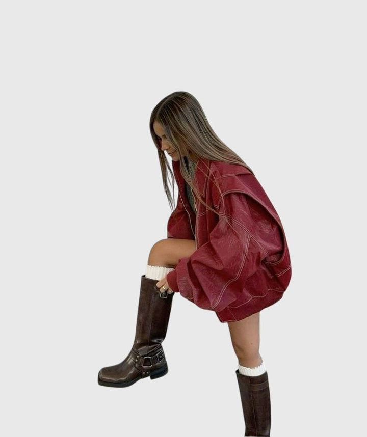 Faye - Extra-Large Leather Jacket
