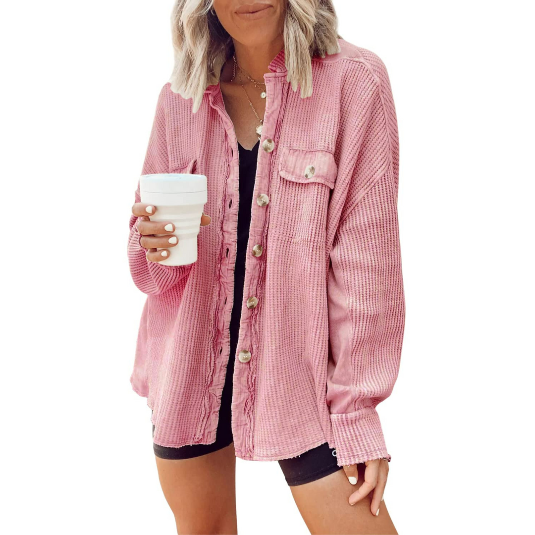 Jaslene | Cozy Button-Down Long Sleeve Jacket