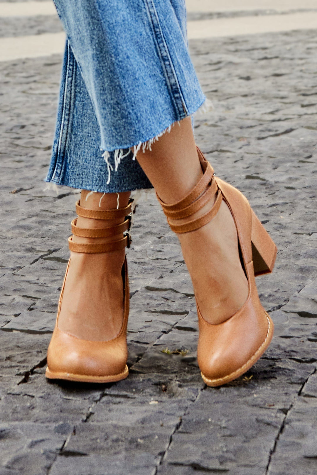 Ariana | Triple Buckle High Heels