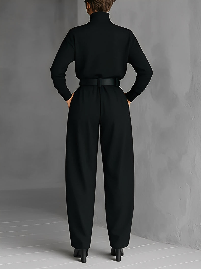 Perry | Turtleneck Top & Straight-Leg Pants Set