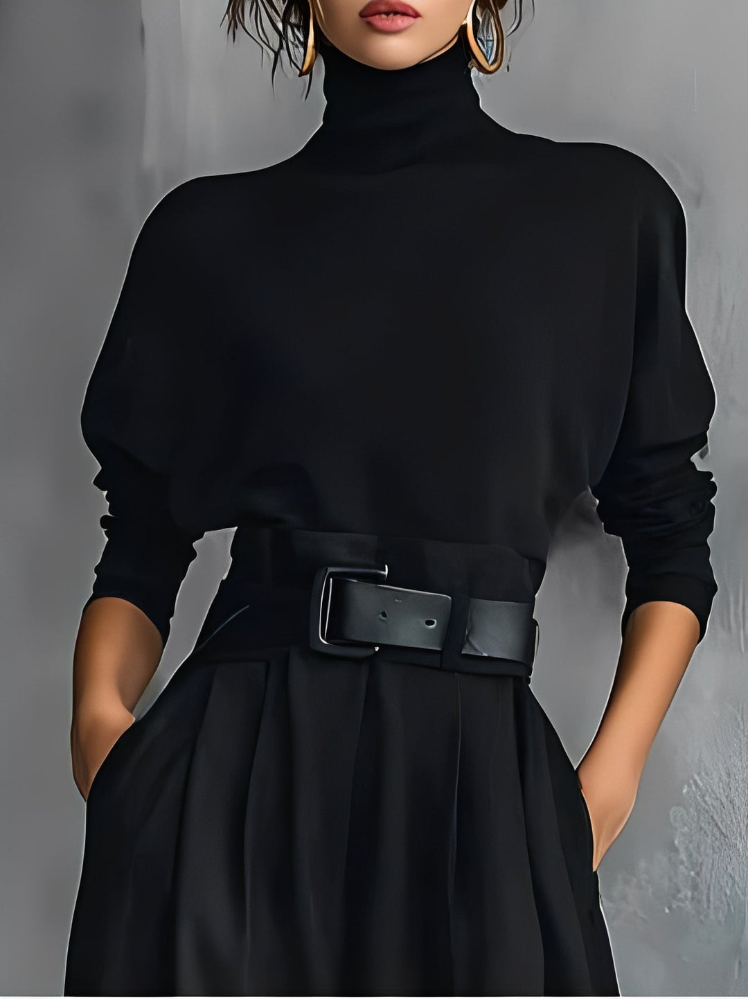 Perry | Turtleneck Top & Straight-Leg Pants Set