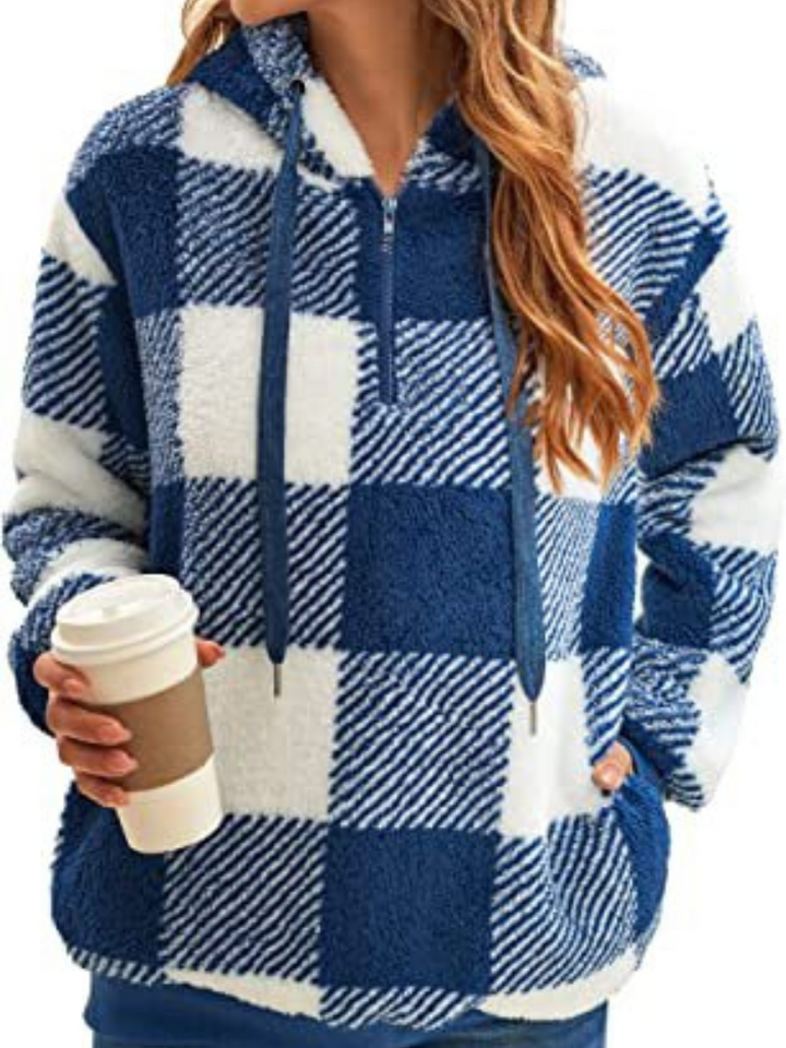 Nicole | Plaid Fleece Hoodie