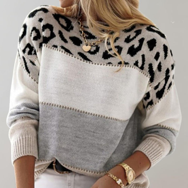 Bertina | Leopard Accent Knit Sweater