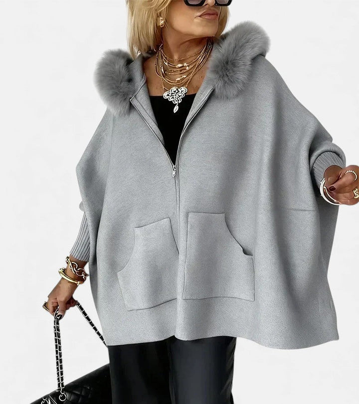 Molly | Casual Hooded Coat with Fur Collar