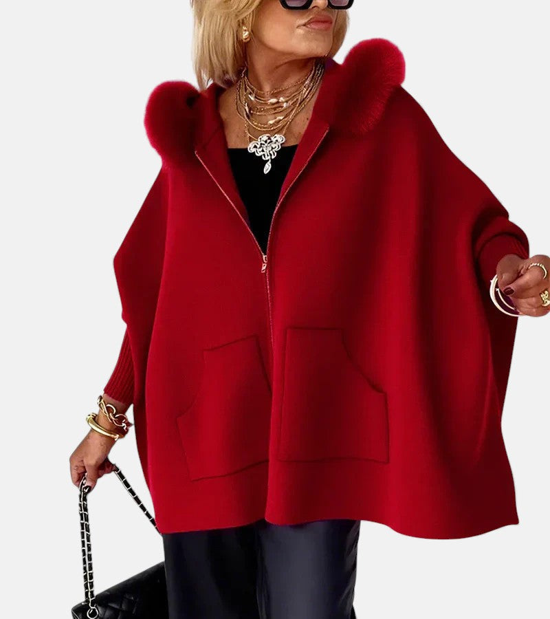 Molly | Casual Hooded Coat with Fur Collar
