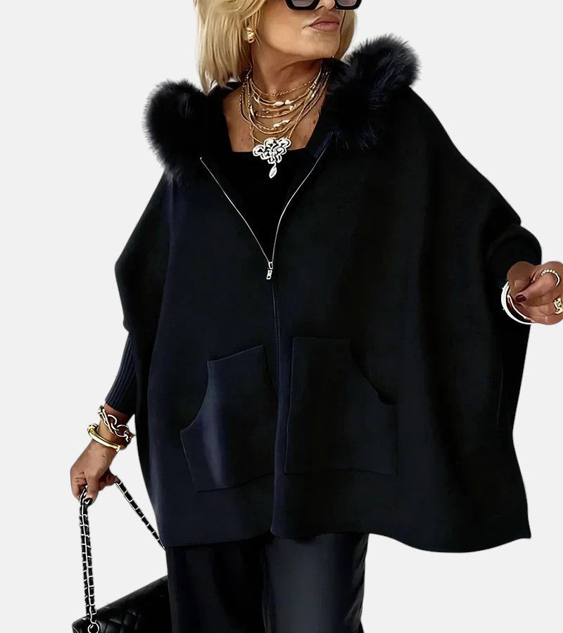 Molly | Casual Hooded Coat with Fur Collar