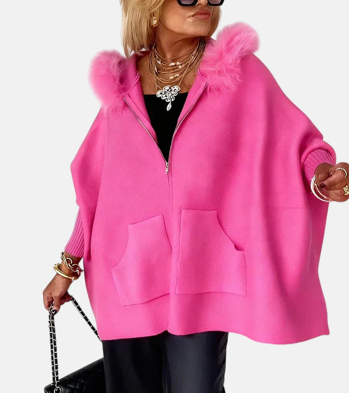 Molly | Casual Hooded Coat with Fur Collar
