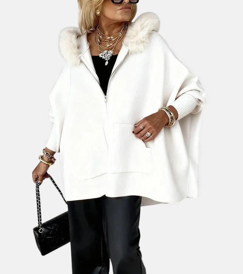 Molly | Casual Hooded Coat with Fur Collar