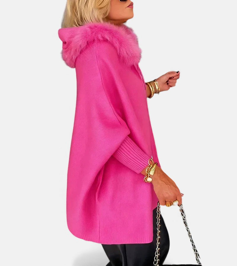 Molly | Casual Hooded Coat with Fur Collar