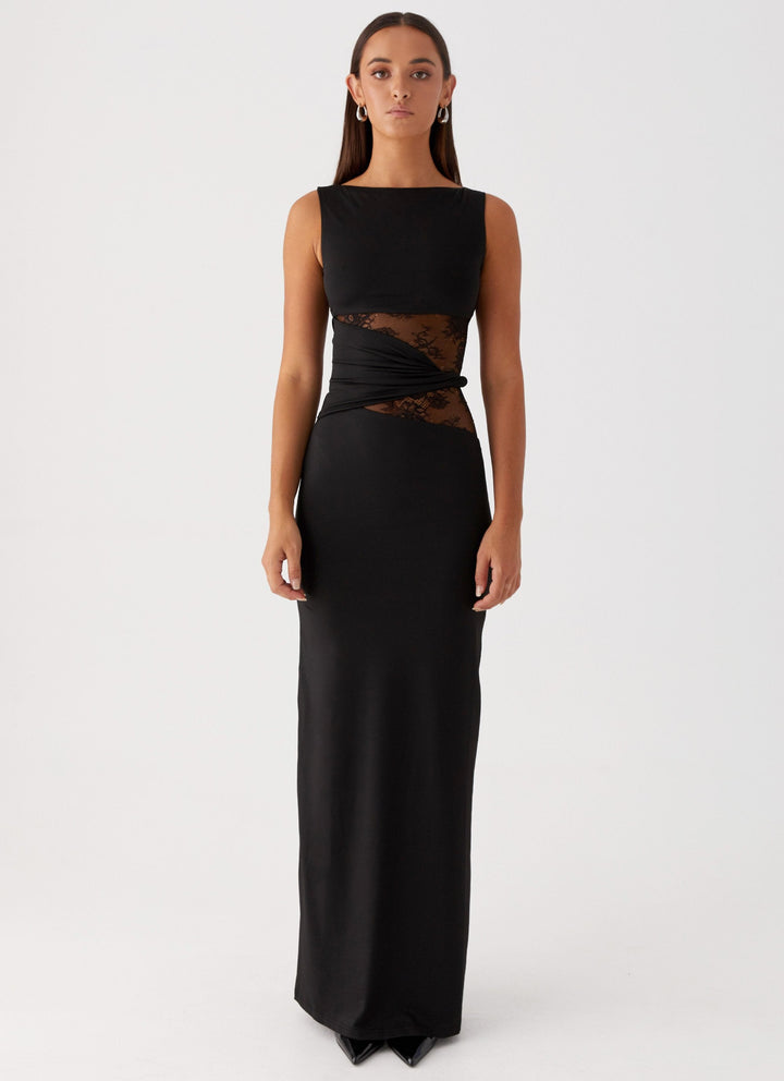 Leni - Fitted maxidress with discreet cuts and laces