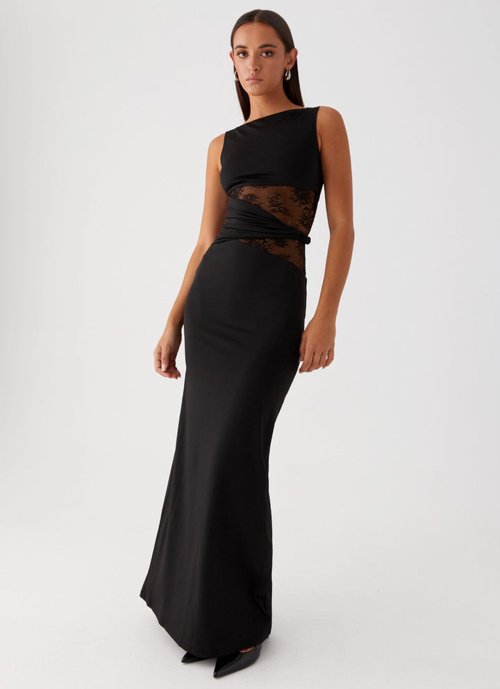Leni - Fitted maxidress with discreet cuts and laces