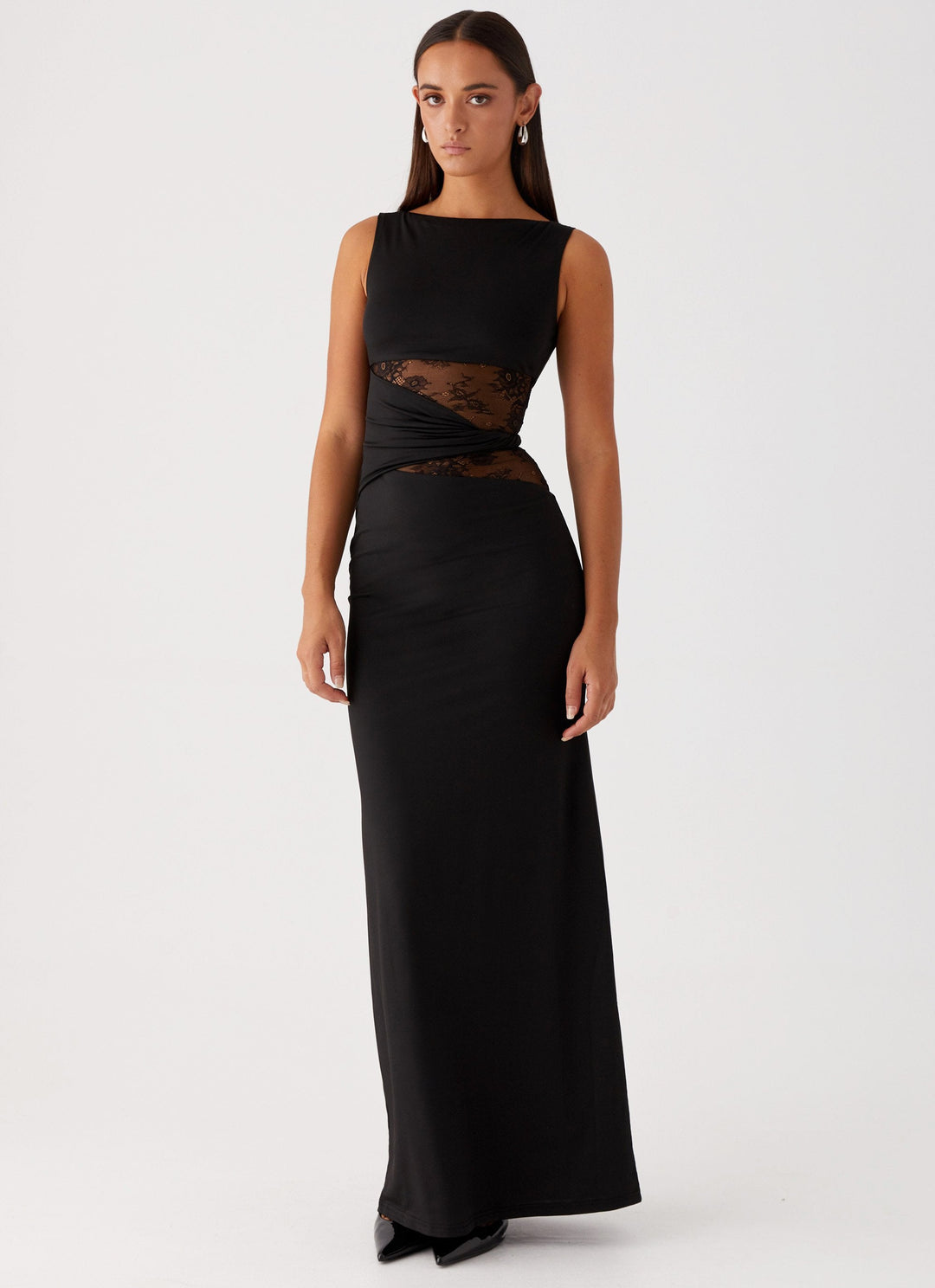Leni - Fitted maxidress with discreet cuts and laces