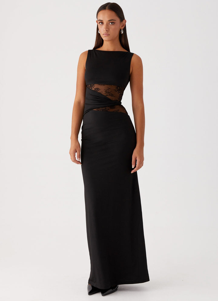 Leni - Fitted maxidress with discreet cuts and laces