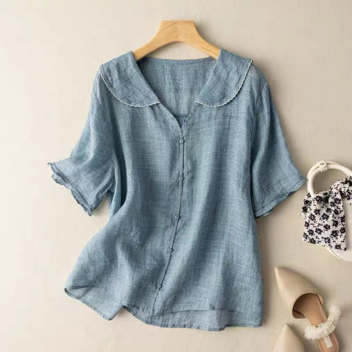 Emilia | Blouse with Embroidered Collar