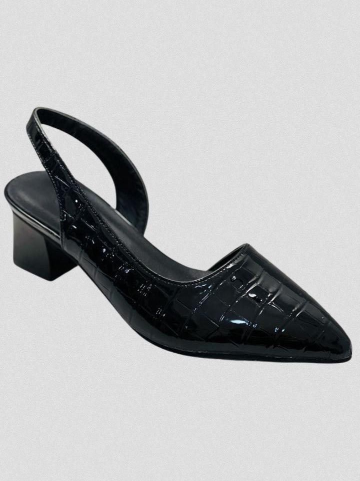 Mae | Slingback Heels with Croc Texture