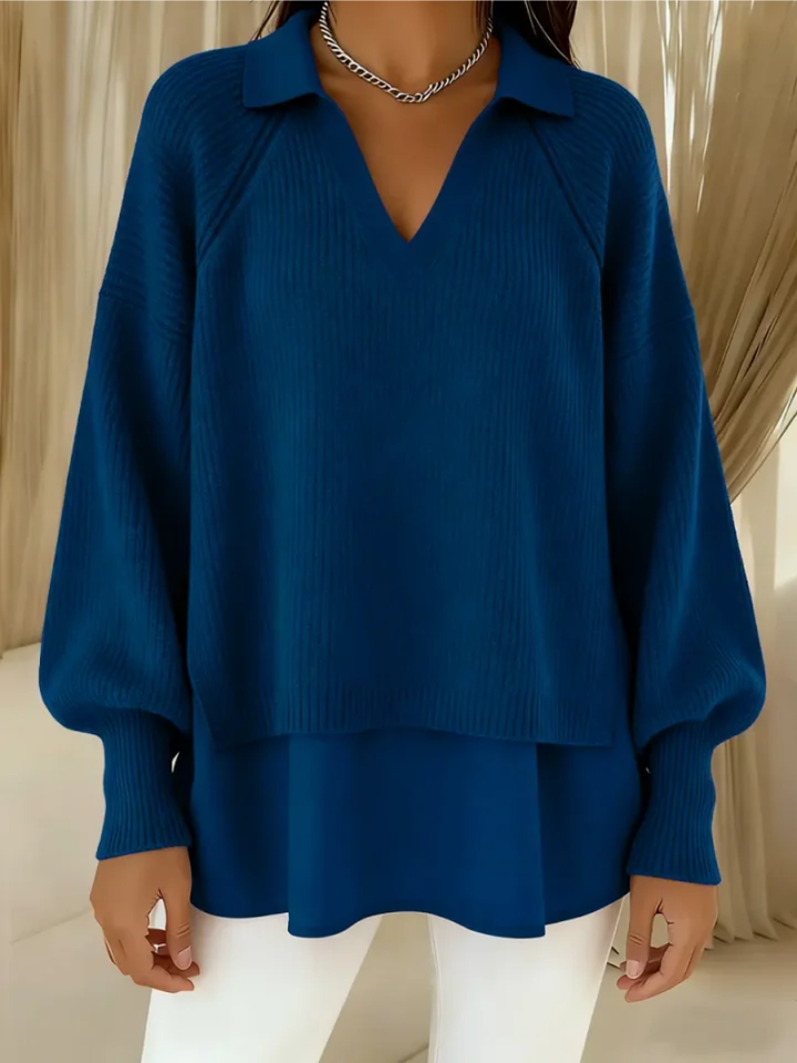 Mae | Soft Layered Knit V-Neck Sweater
