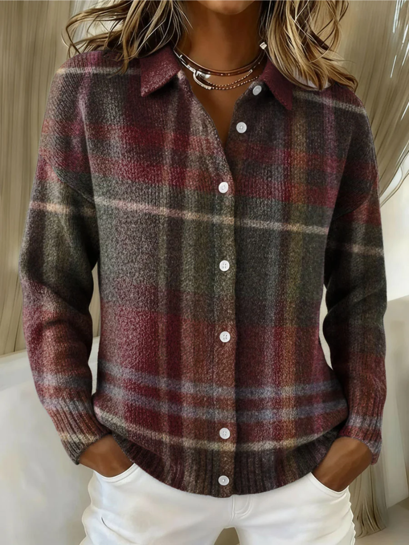 Emily™ – Plaid Hoodie Blouse